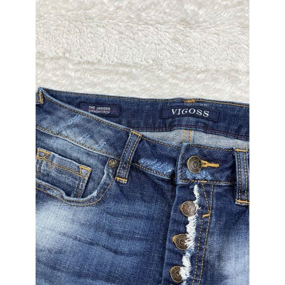 Vigoss Jagger Straight Crop Jeans 26x26 High Rise Button Fly - Picture 3 of 8